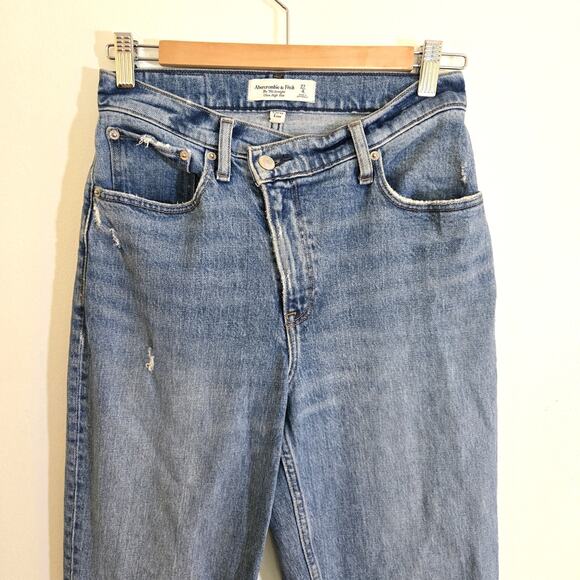 Abercrombie & Fitch 90s Straight Ultra High Rise Crossover Jeans 27L Curve Love - Picture 3 of 8